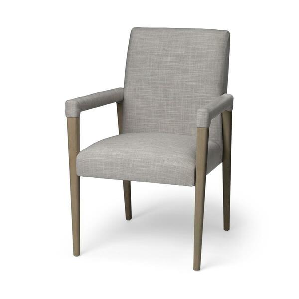Gfancy Fixtures Grey Fabric Wrap with Brown Wooden Frame Dining Chair GF3682992